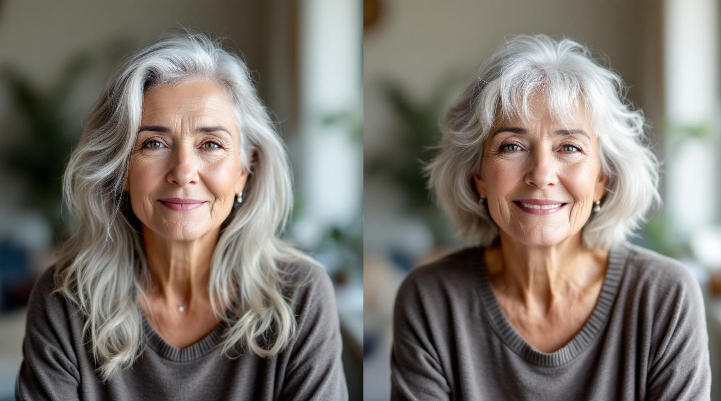 Coloration ou transition vers le gris naturel