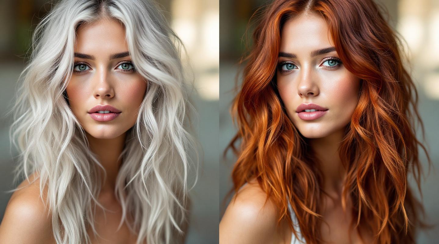 Résultat du henné sur cheveux blancs avant après